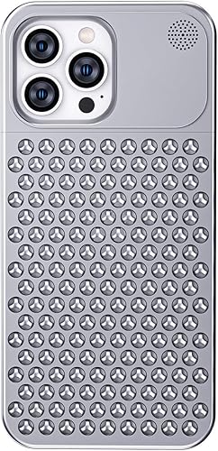 GEJRB Funda de aleación de aluminio para iPhone 15 Pro Max de 6.7 pulgadas, carcasa de aleación de metal de disipación de calor, antiarañazos,