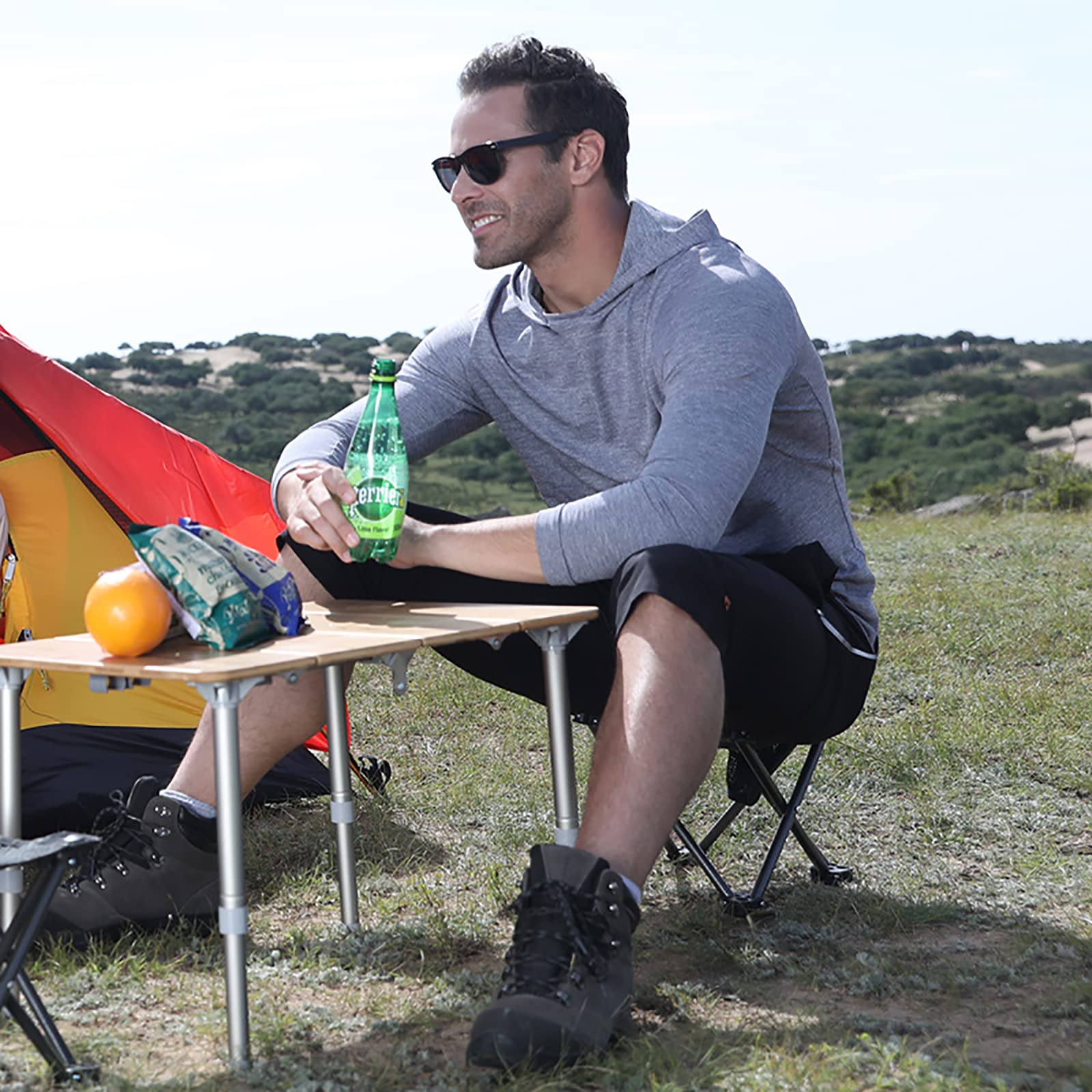Piccolo Sedia Campeggio Pieghevole Sgabello Portatile Capacità Di Carico150kg Per Pesca Spiaggia Giardino Picnic BBQ Viaggio Escursione Trekking - 8