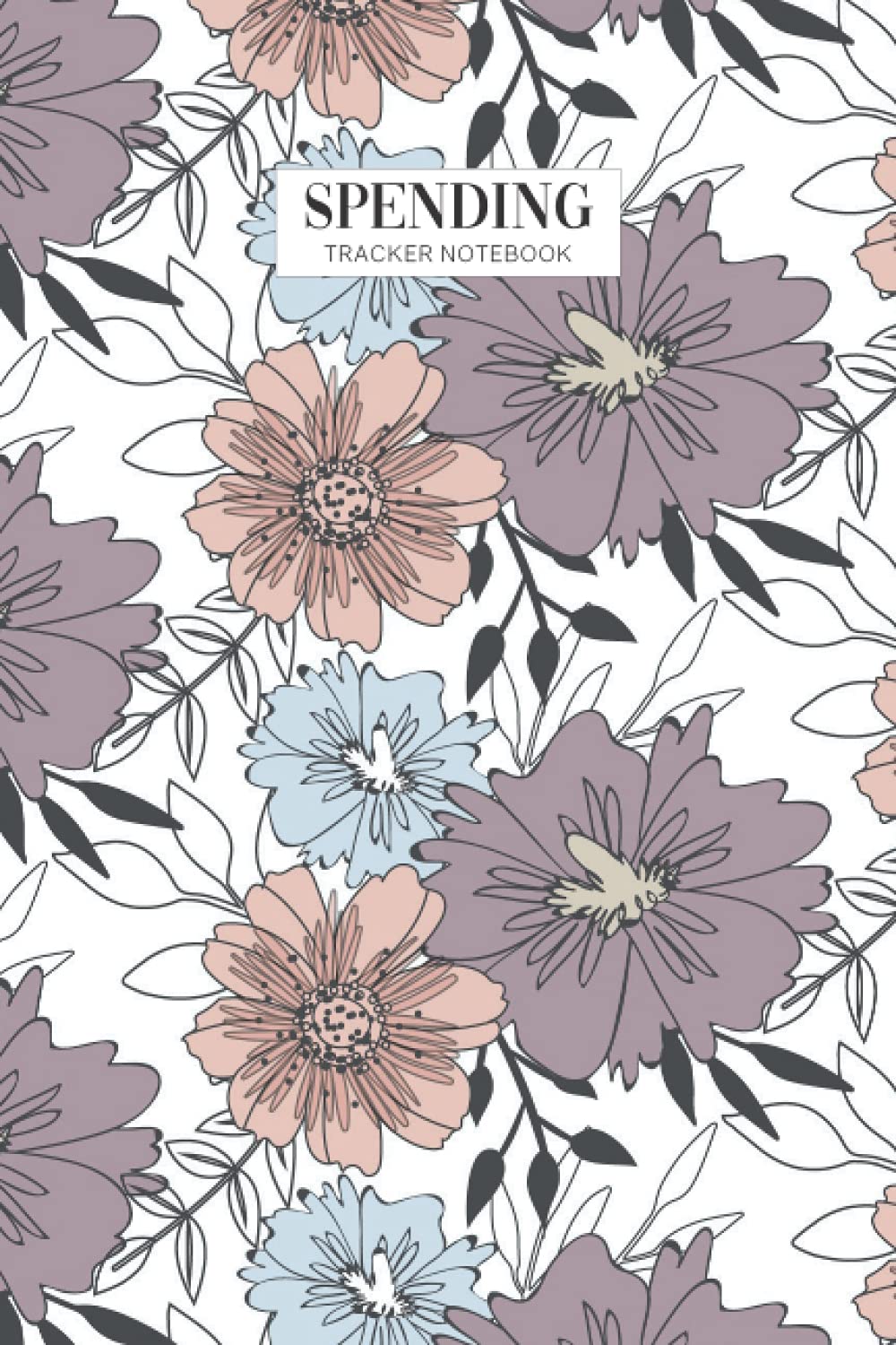 Spending Tracker Notebook: Record Your Money Expense Every Day By Choosing Cash Credit Debit Need Want For 3052 Entries Cute Gift for Purple Floral Lover