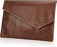 Vista 23 de Vintage pu Leather 13.5" Certificate File Sleeve Case Business Manila Clutch Envelope Bag Office Documents Folder (Army Green)