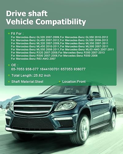 Vista 180 de SCITOO Longitud del eje de hélice del eje de transmisión delantero 36.2 pulgadas compatible con 2001-2004 para Jeep Grand para Cherokee 4.0L