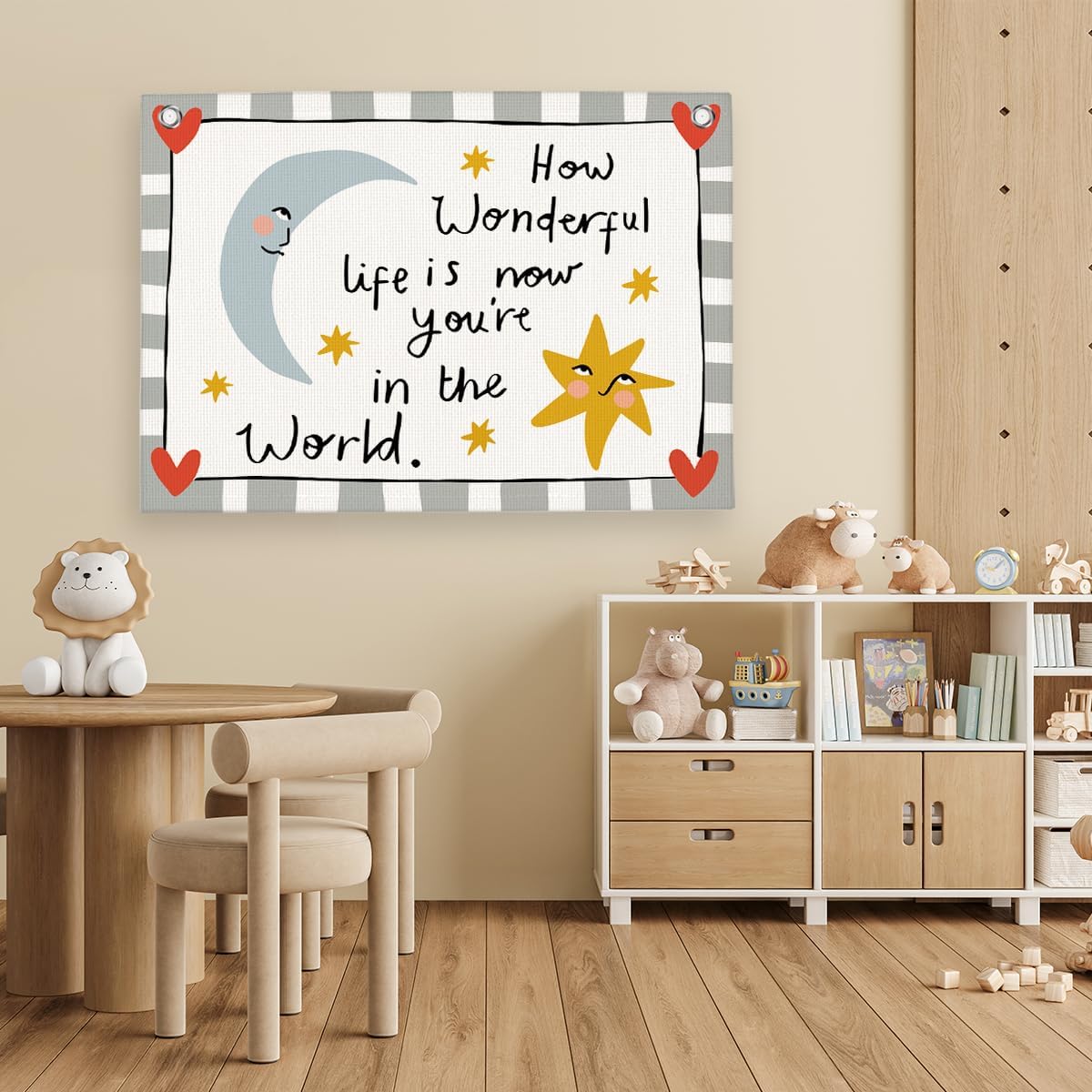 Whimsy Classroom Decor Retro Classroom Wall Hanging Canvas Banner image 4