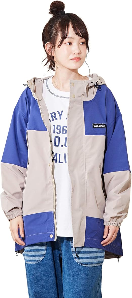 Amazon Cube Sugar キューブシュガー マウンテンパーカー レディース Mサイズ ネイビー ベージュ コート ジャケット 通販