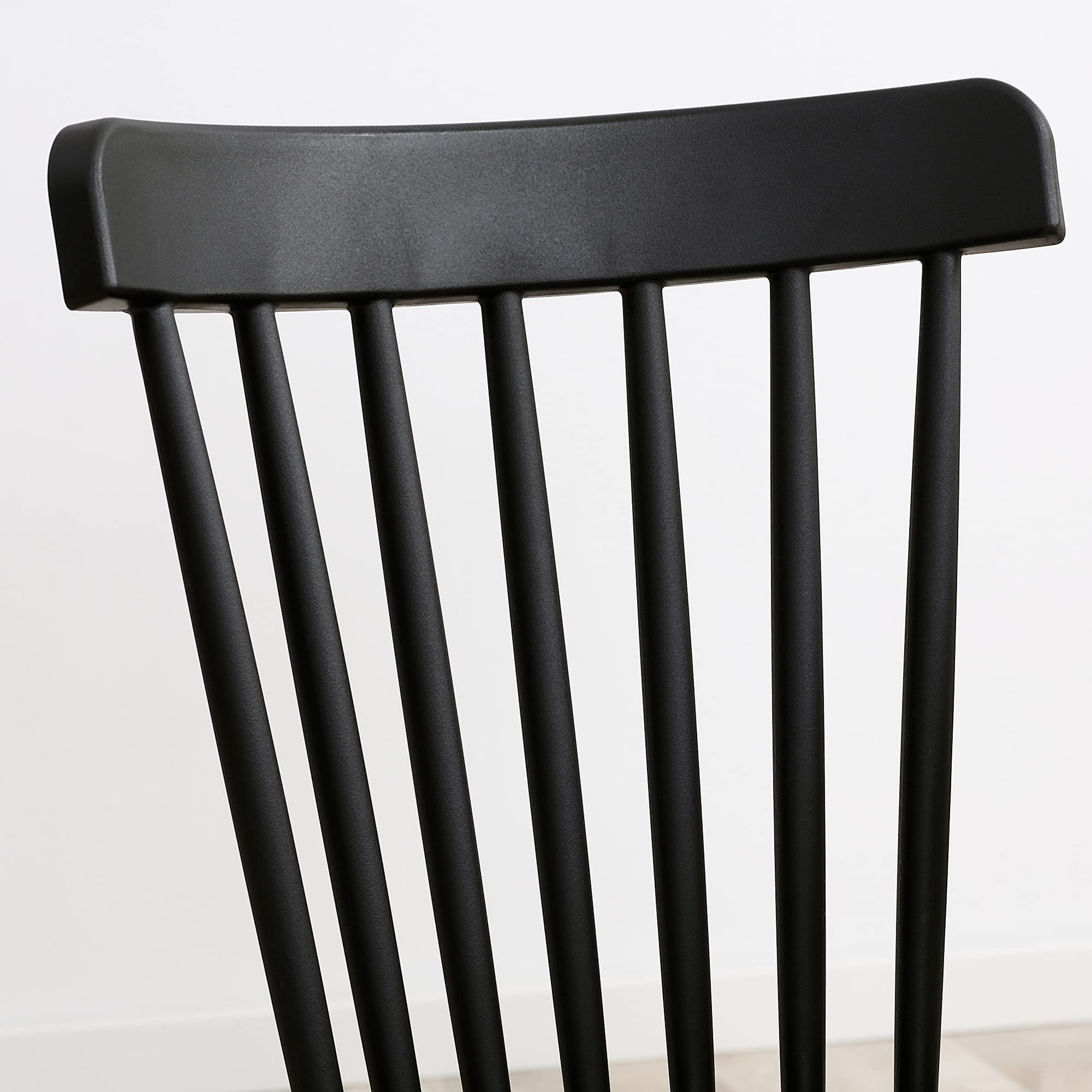 HOMCOM Juego de 4 Sillas de Comedor Estilo Nórdico Sillas de Cocina con Respaldo Alto Asiento de Polipropileno y Patas de Madera de Haya Carga 120 kg 48x52,5x83 cm Negro
