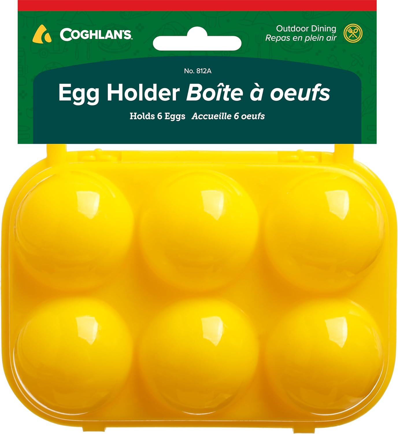 Coghlan's 6-Count Camping Egg Holder – Durable, Compact, Lightweight Storage Container for Outdoor Cooking, Travel, and Camping Adventures