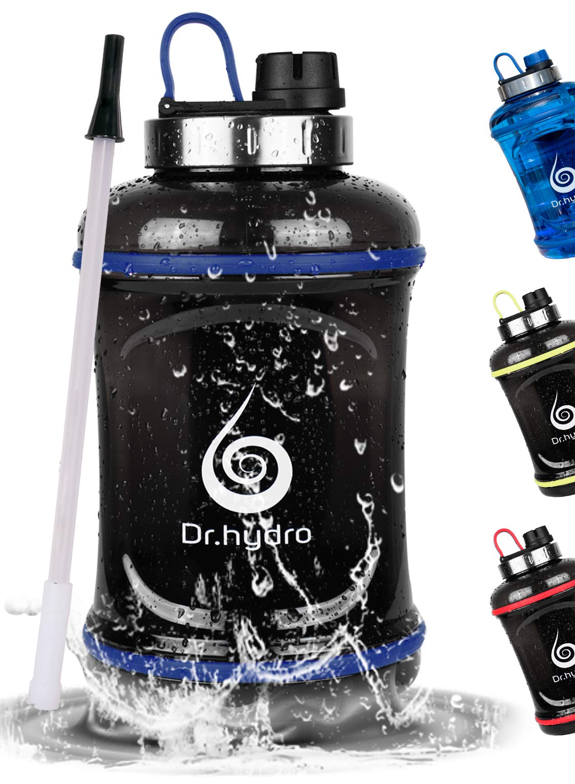 DR.HYDRO 1 Gallon Water Bottle with Straw - Large Water Bottle | BPA free Sports Water bottle | Big Water Bottle with Silicone Handle | Leak Proof Gym Water Jug Lid For Fitness Gym Goals