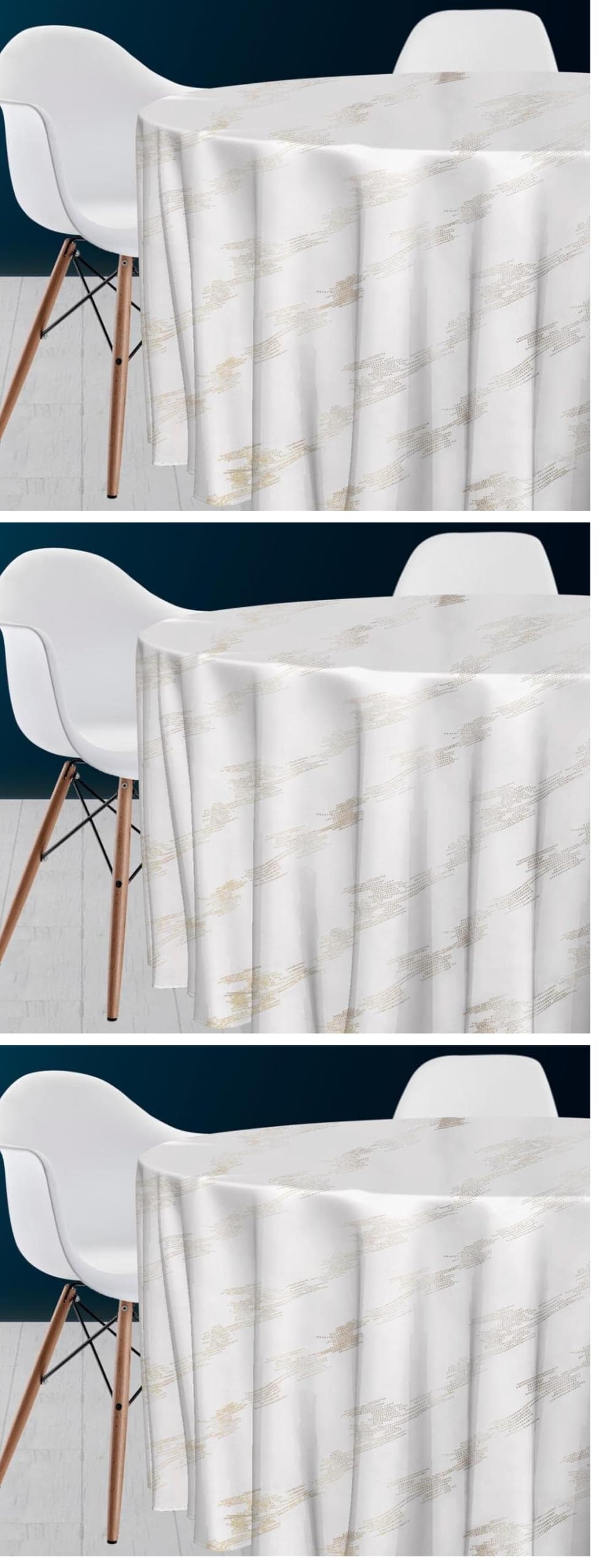 Nappe diam. 180 cm Comète blanc Soleil d'ocre nappe ronde blanche pour table de salon