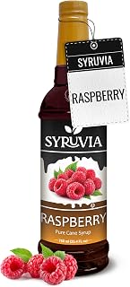 Syruvia Raspberry Syrup, Flavored Syrup for Drinks, Cocktails, Lemonades, Iced Teas, and Desserts – 25.4 fl oz