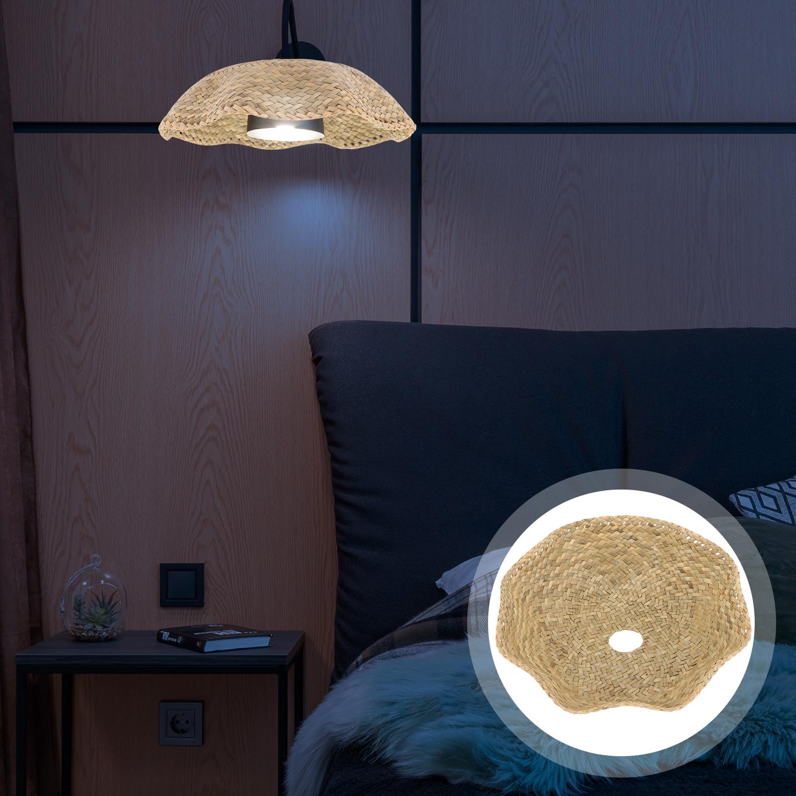 Paralume in Intrecciato Rustico Paglia Lampadario