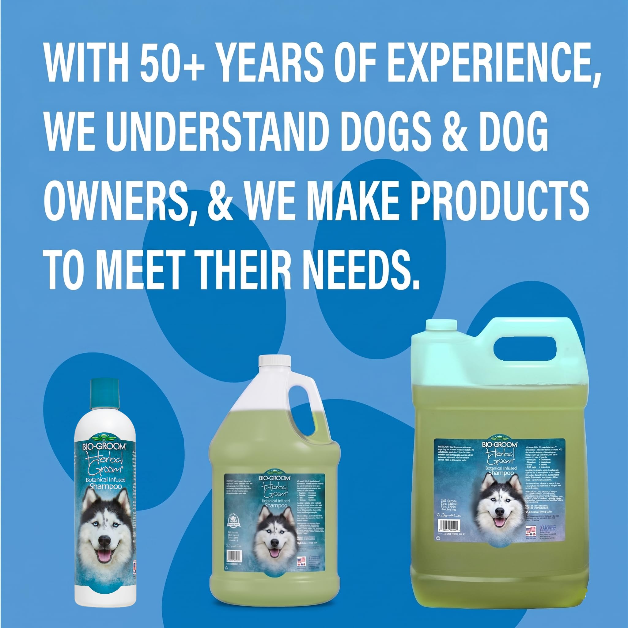 BIO-GROOM - Herbal Groom - Natürliches Kräutershampoo - Hundeshampoo und Welpenshampoo - Mit 8 reinen Pflanzenextrakten - Für Lang- und Kurzhaarige Rassen - Frei von Parabenen - 3.8 L