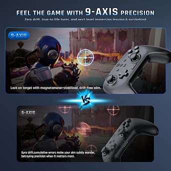EJGAME Wired Pro Controller Compatible with Switch 2/Switch,Features C Button,9-Axis Motion Sensor,Hall Effect Joysticks,Marco/Programmable Back Buttons,Turbo,Dual Vibration, 3.5mm Audio Jack