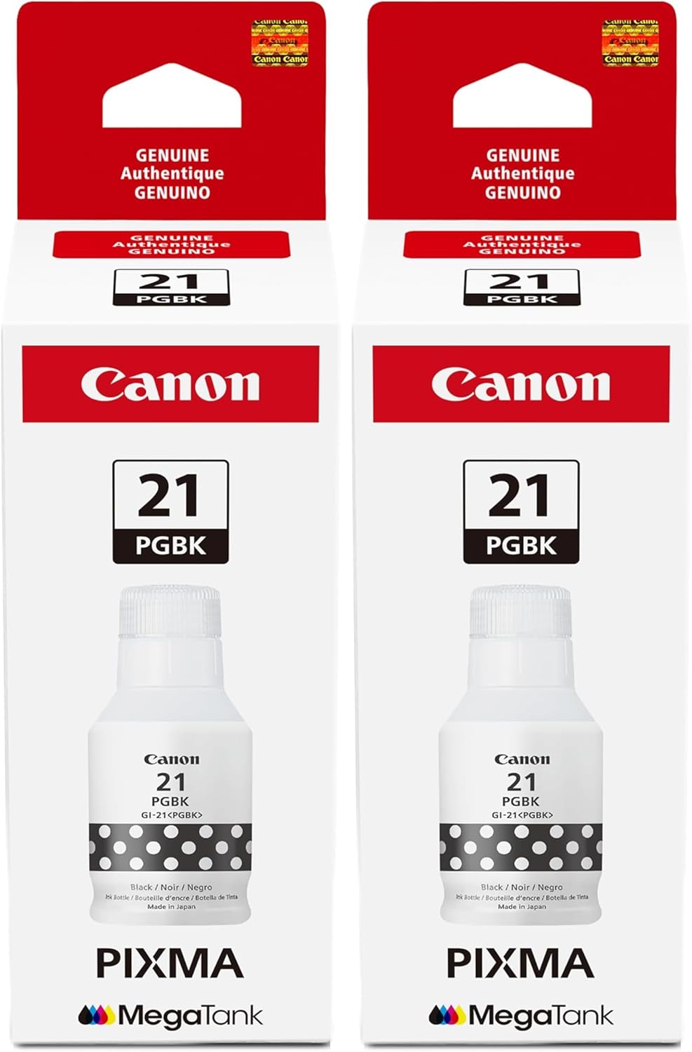 Canon GI-21 Genuine Magenta Ink Bottle, Compatible with Megatank G1220, G2260, G3260, G1230, G2270, G3270, G4270, G3290, and G4280 Printers (Pack of 2)