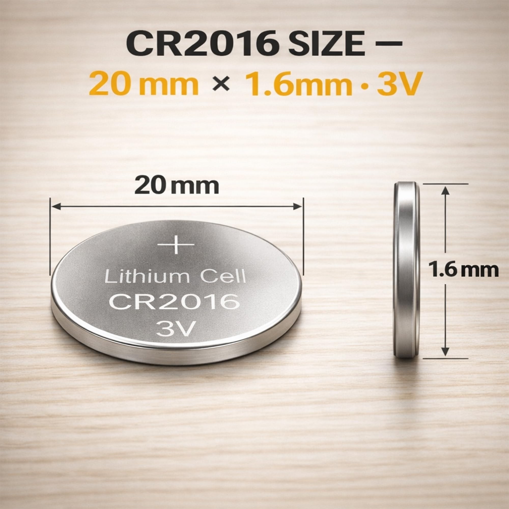 OBD CR2016 Lithium Coin Cell Battery 3V Long Lasting Power Button Batteries for Watches Key Fobs Remotes Calculators Electronics (5) — view 2