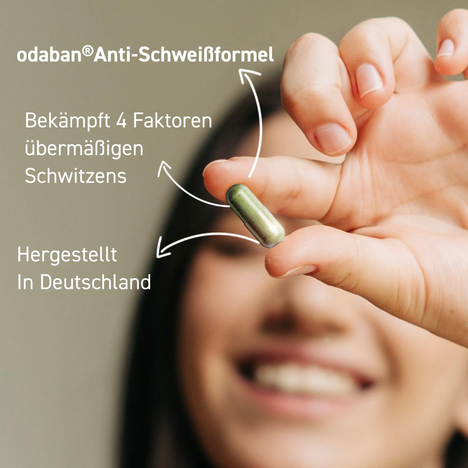 odaban® Balance Anti-Schwitz Kapseln - Natürliche Unterstützung gegen Schwitzen - Mit Salbei, Zink & Vitamin B & Kupfer-Chlorophyll-Komplex - Vegan & Hochdosiert - 60 Kapseln (1 Monat)