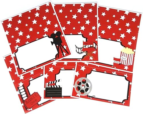 Miniatura 3 de Tarjetas de tienda de campaña para la noche de película, decoración de fiesta de cumpleaños, baby shower, juego de 12