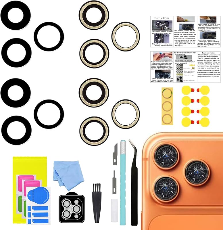 LEAFE for iPhone 17 Pro/iPhone 17 Pro Max Camera Lens Replacement | 2 Set OEM Original Back Rear Camera Lens Glass Replacement Kit for iPhone 17 Pro/17 Pro Max with Pre-Installed Adhesive