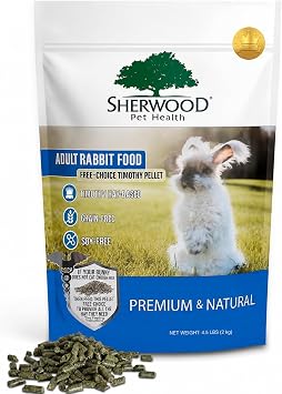 Sherwood Pet Health Adult Rabbit Food Timothy Hay Free-Choice 4.5lbs Hay-Based, Grain and Soy-Free for Better Digestion