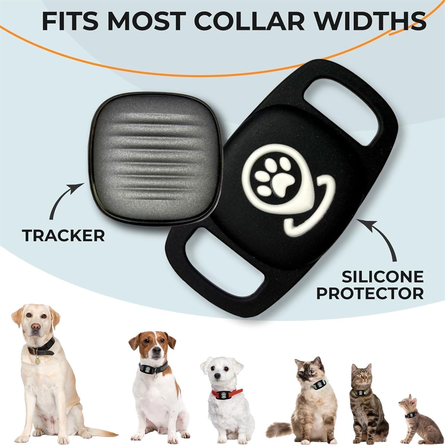 Tracker Dog, inteligentny tag z rozszerzonym zasięgiem, działa płynnie z aplikacją Find My, lokalizator psa bez subskrypcji, nie lokalizator GPS psa (czarny), tylko iOS