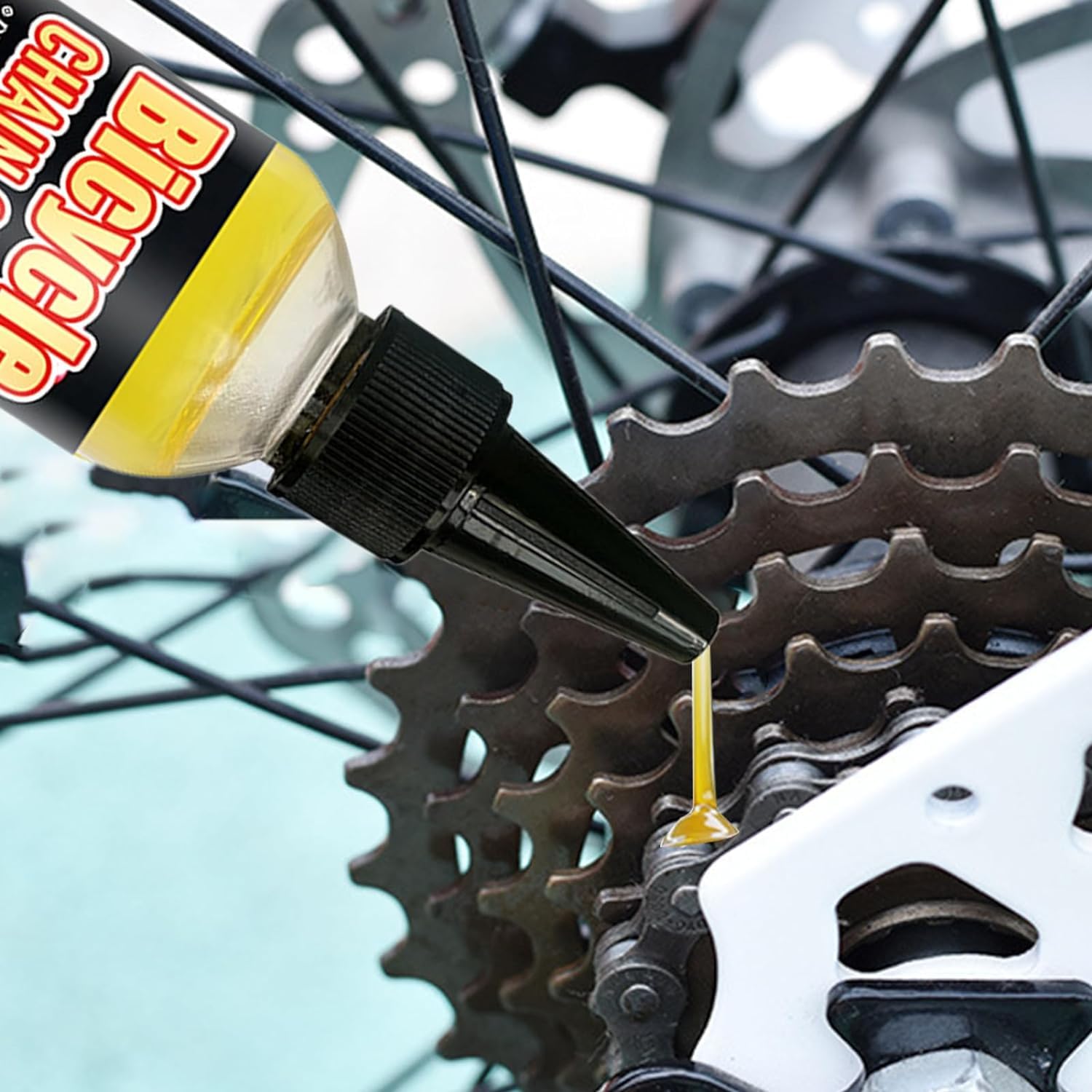 Precyzyjny olej mechaniczny, biodegradowalny smar do łańcucha rowerowego, olej do konserwacji rowerów, smar do rowerów, odpowiedni do wszystkich rodzajów rowerów, 100 ml