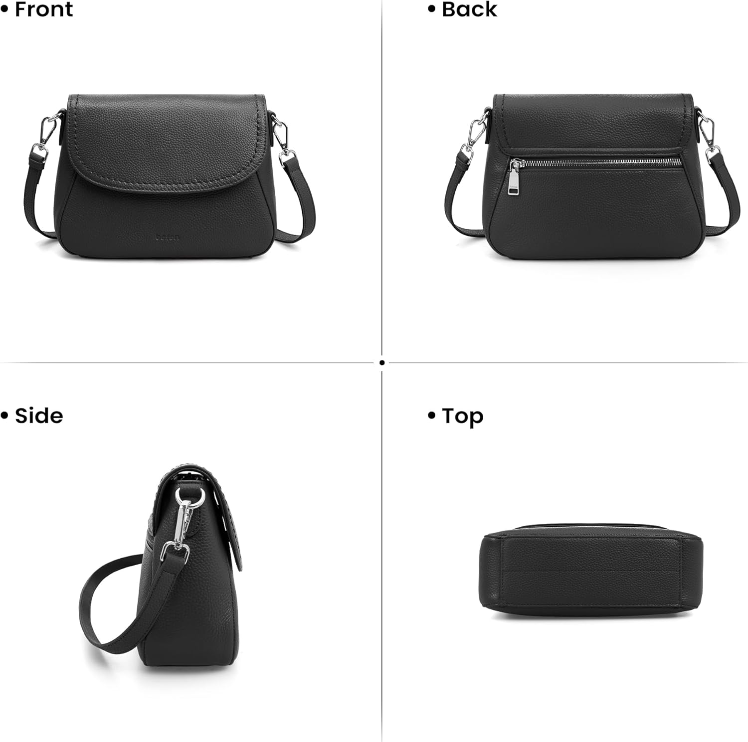 befen Genuine Leather Saddle Crossbody Bags for Women with RFID Blocking, Small Flap Cross Body Purse Hangbags - Image 8