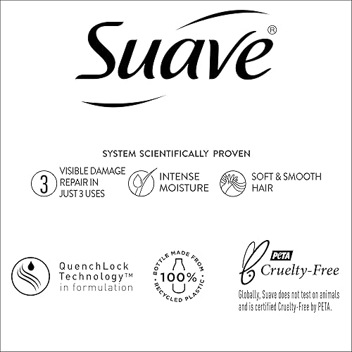Miniatura 14 de Suave Champú reparador de daños con aceite de coco, para cabello normal, seco y dañado, con infusión de aceite de coco puro, 28 onzas, paquete de 4