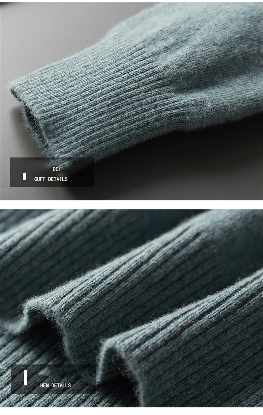 Maglione da uomo in misto lana merino, collo alto, caldo, a maniche lunghe, casual, lavorato a maglia
