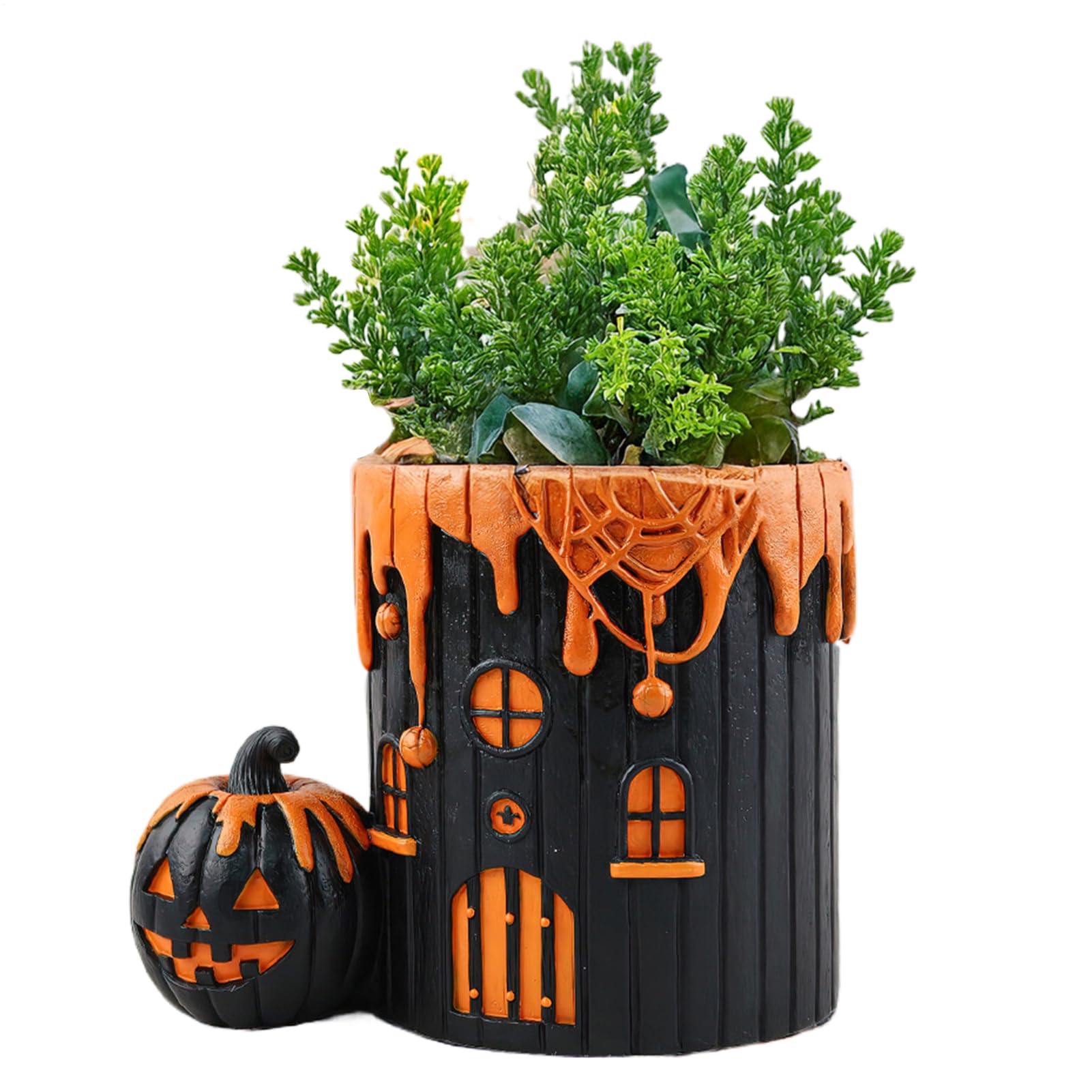 Pumpkin planter orange en résine pour sublimer le salon et vos soirées d'Halloween
