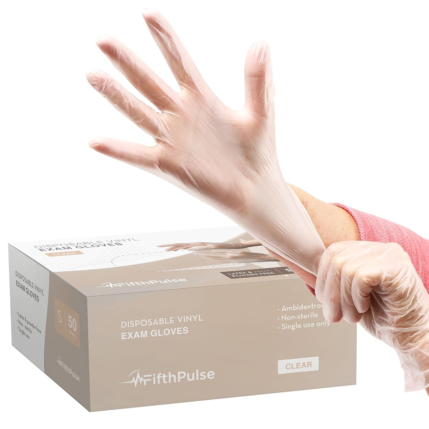 Clear Vinyl Disposable Gloves Small 50 Pack - Latex Free, Powder Free Medical Exam Gloves - Surgical, Home, Cleaning, and Food Gloves - 3 Mil Thickness : Industrial & Scientific