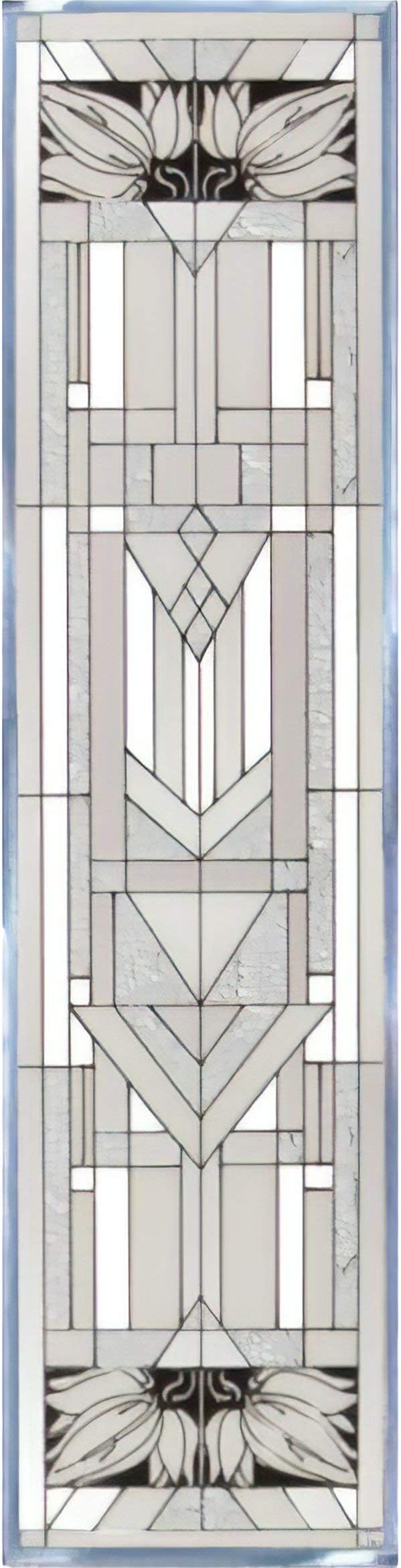 Silver Creek Mission Style White Painted Glass Panel R-113