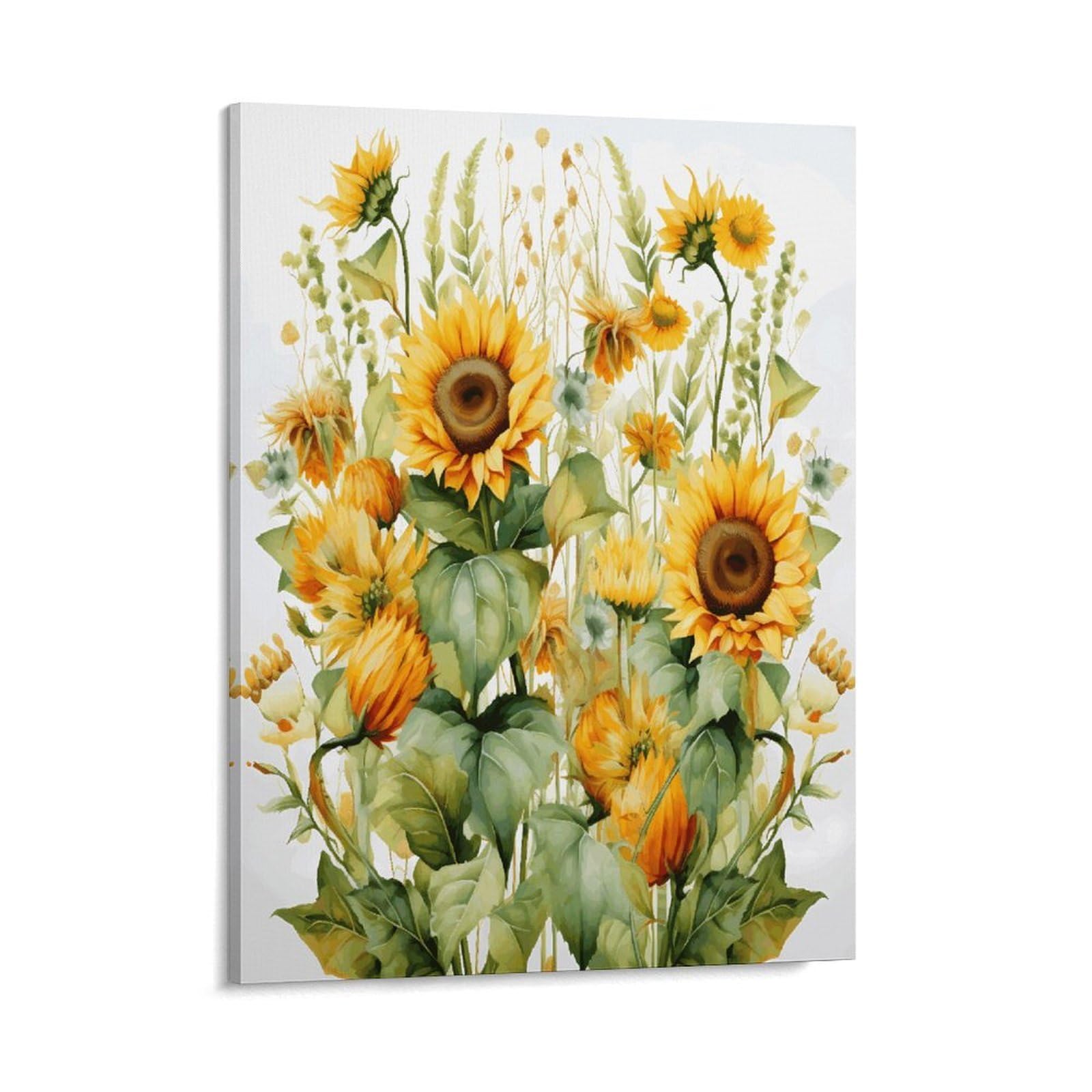 Adfgyerh Style Sunflower And Corn Wall Art Framed,Canvas Prints Ready To Hang Home Decor,Canvas Wall Art For Living Room Hallway Office Wall Decor 16X20inch(41X51cm)