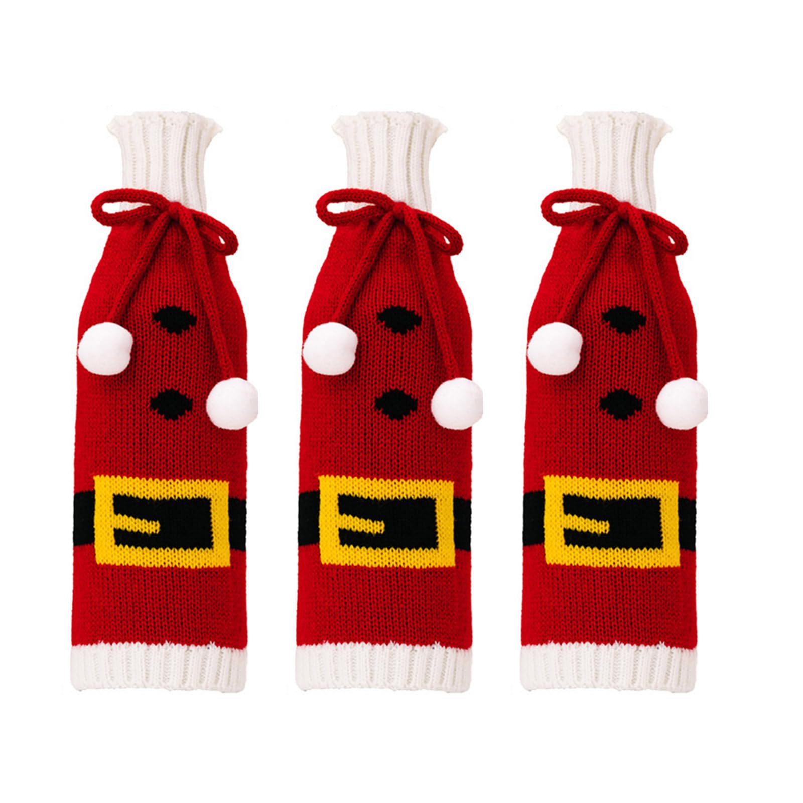 Buxuaaaa A Buxuaaa Christmas Themed Snowflake Knits Wine Bottle Covers Wine Bottle Protectors For Table Top Christmas Decorations Holiday Decorations