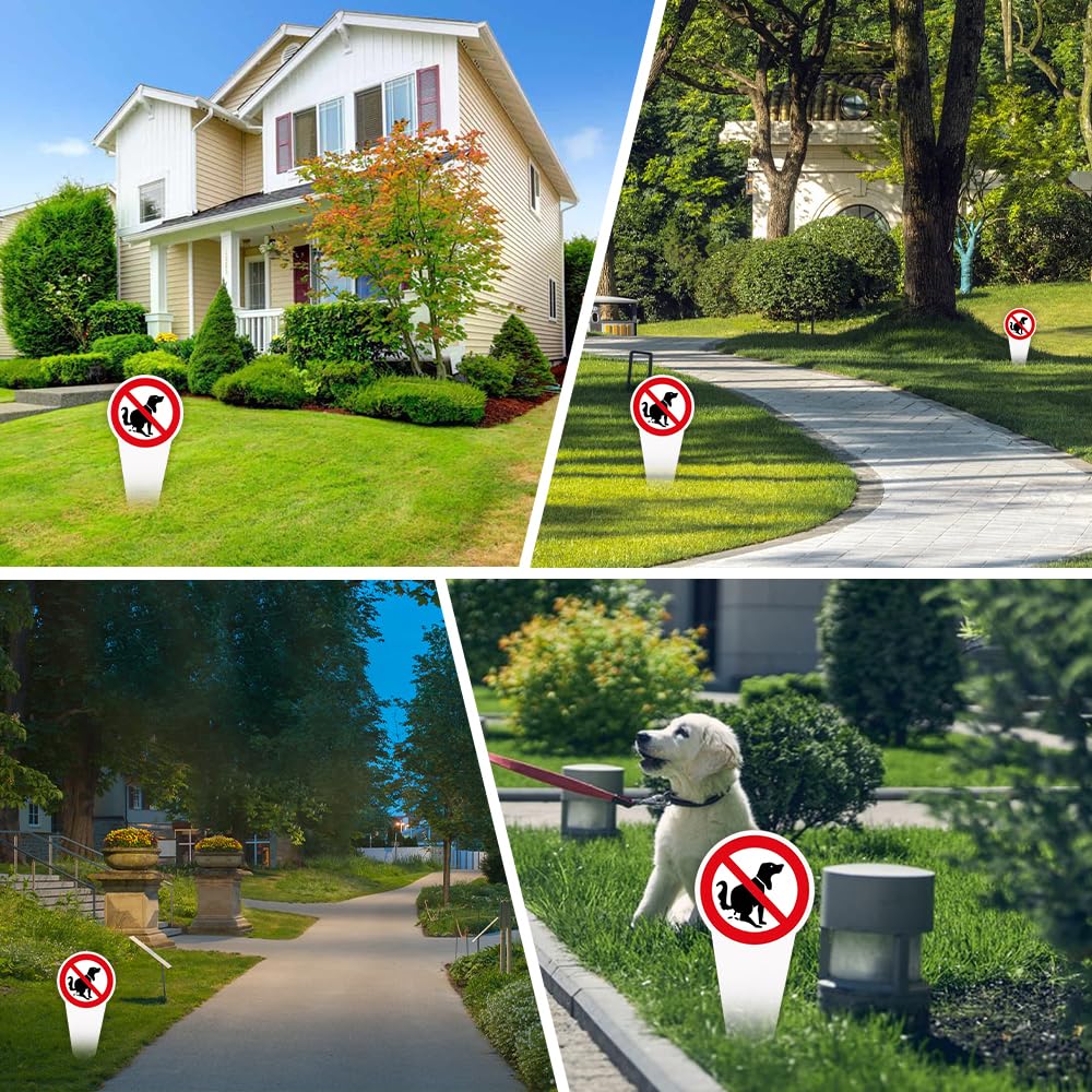 4 Piezas Cartel Prohibido Caca Perros, 30 x 15 cm Prohibido Caca Perro, Prohibido Cagadas de Perro Señal para Jardín Parque, Protección UV Resistente a La Intemperie, PVC