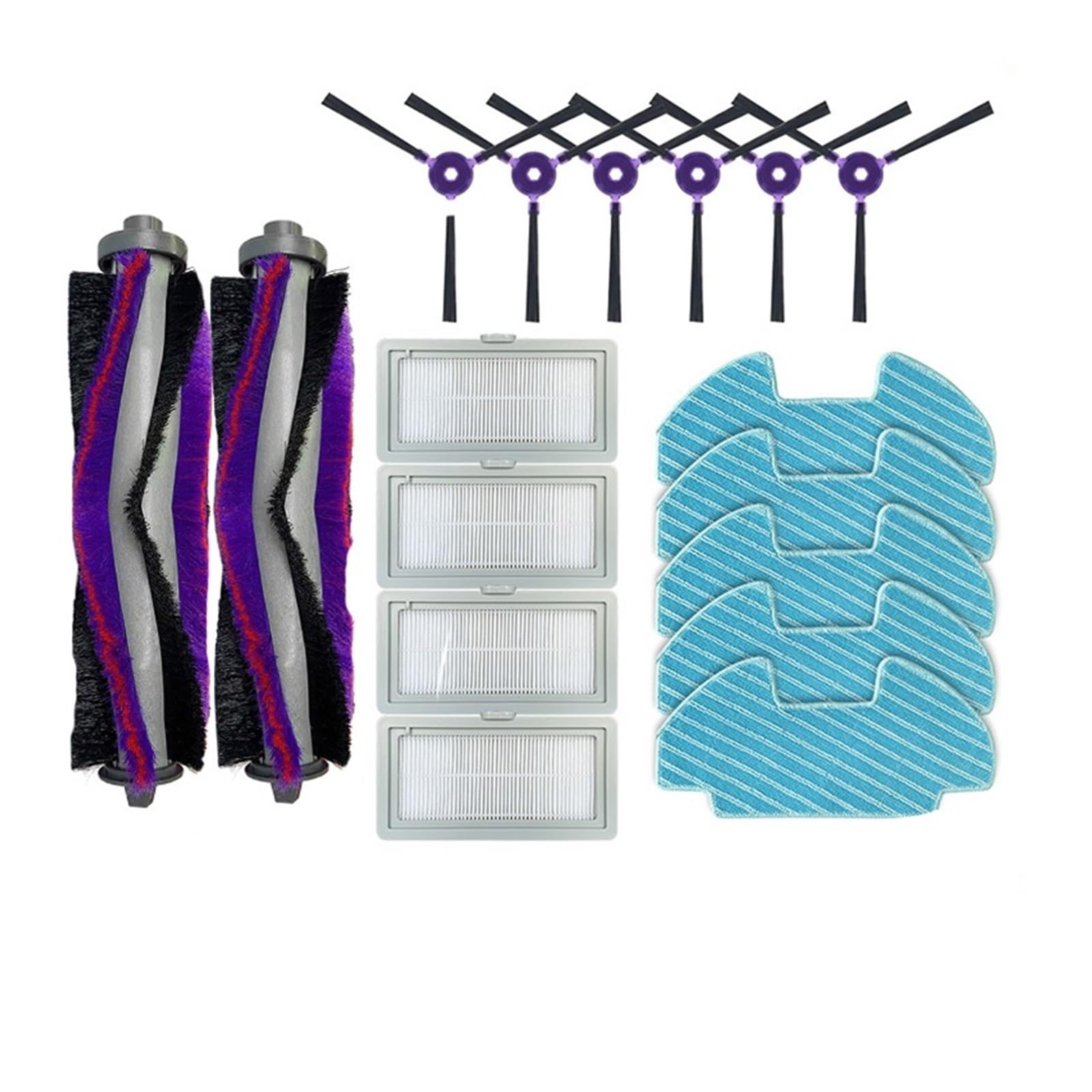 Piezas de Recambio de aspiradora, Tiras de Cepillo Lateral de Repuesto, Filtro HEPA, Trapos de fregona.Compatible con Midea I5 I5c VCR07 VCR08 MR09 (Color : B)