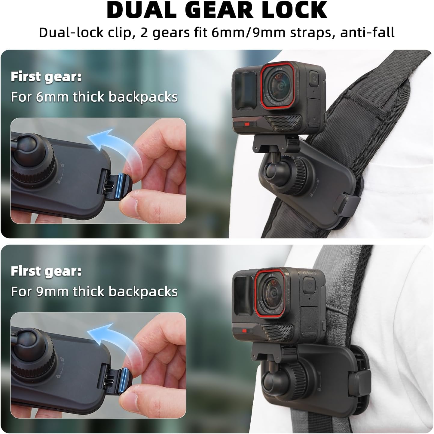 BRDRC Magnetic Backpack Mount for Insta360 X5 Ace Pro 2, Quick Release Magnet Mount Bag Strap Anti-Slip Shoulder Clip Belt for Insta 360 X5 X4 Air Ace Pro 2 Accessories