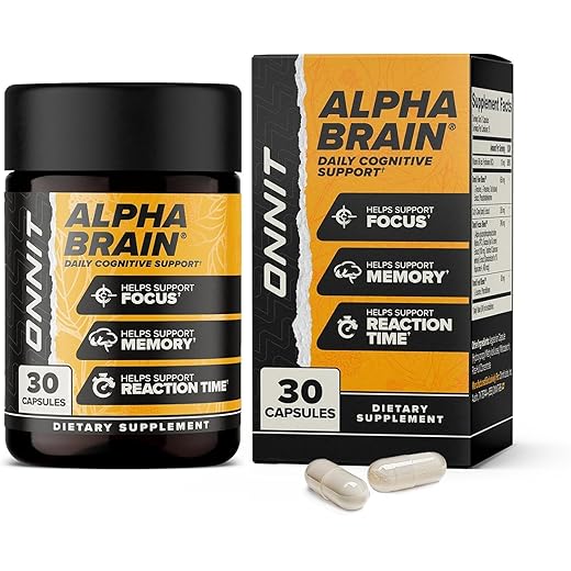 ONNIT Alpha Brain Nootropic Brain Supplement for Men & Women, IGEN™ Non-GMO Tested | Memory, Mental Clarity & Cognitive Improvement | Focus Capsules with L-Theanine, Vitamin B6 (30 Count)