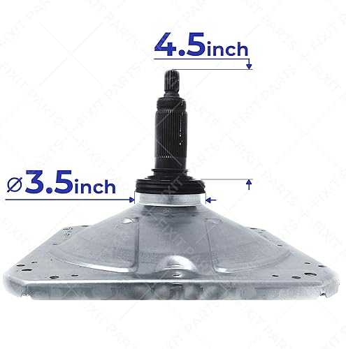 Miniatura 5 de ORIGINAL W11393685 Caja de engranajes para arandelas Whirlpool Kenmore Maytag, eje de 4.5 pulgadas, sello 3.5 pulgadas (reemplaza a W10447976,