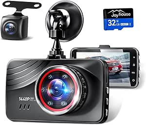 ドライブレコーダー 前後カメラ 【1440PフルHD 最先端IMX335センサー】 ドラレコ 170度超広角 赤外線暗視ライト 全国LED信号機対応＆ノイズ対策 小型ドラレコ 3インチ液晶画面HDR/WDR画像補正技術 駐車監視 動体検知 Gセンサー 上書き録画 緊急録画 操作簡単 32GBカード付き 日本語説明書商品画像