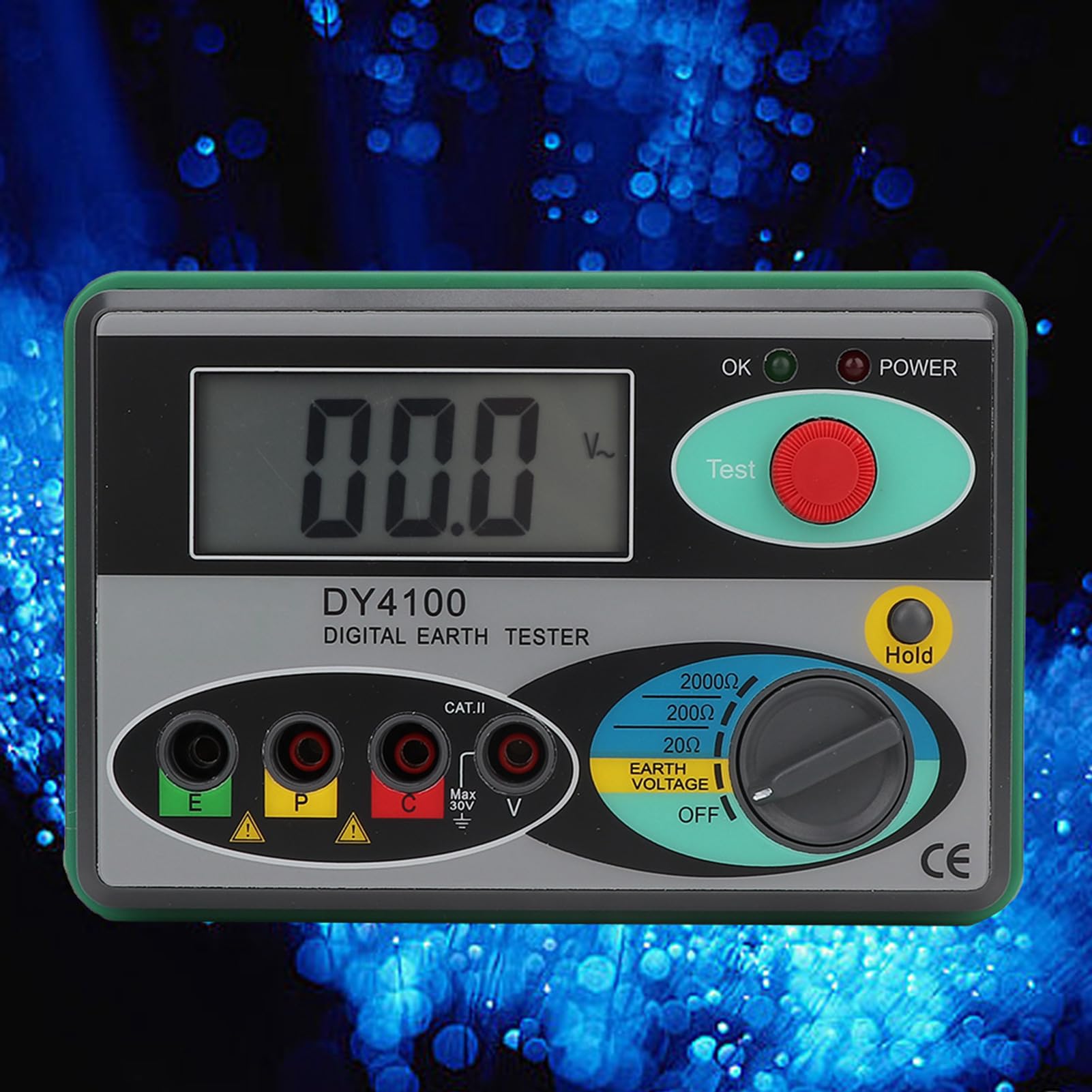 Mingzhe Tester di Resistenza Digitale DY4100 con Ampio Display LCD per la Misurazione della Resistenza di Terra Terra Nell'energia Elettrica e Nelle Telecomunicazioni (Configurazione standard