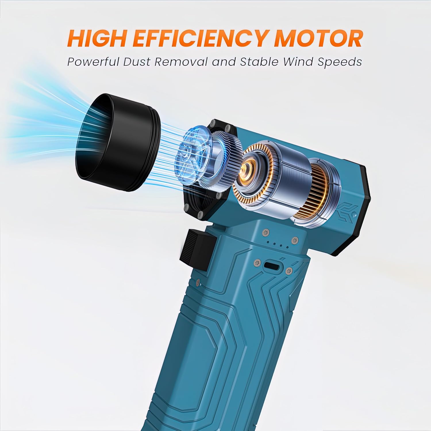 Compressed Air Duste Electric Air Duster Pro 3-Speed Adjustment | 70m/s Strong Wind | Fast Charge & Overheat Protection Compressed Air Can Replacement for Pet/Keyboard/Furniture Cleaning