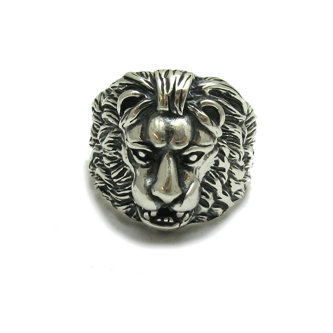Anillo plata de ley sólido 925 León R001082