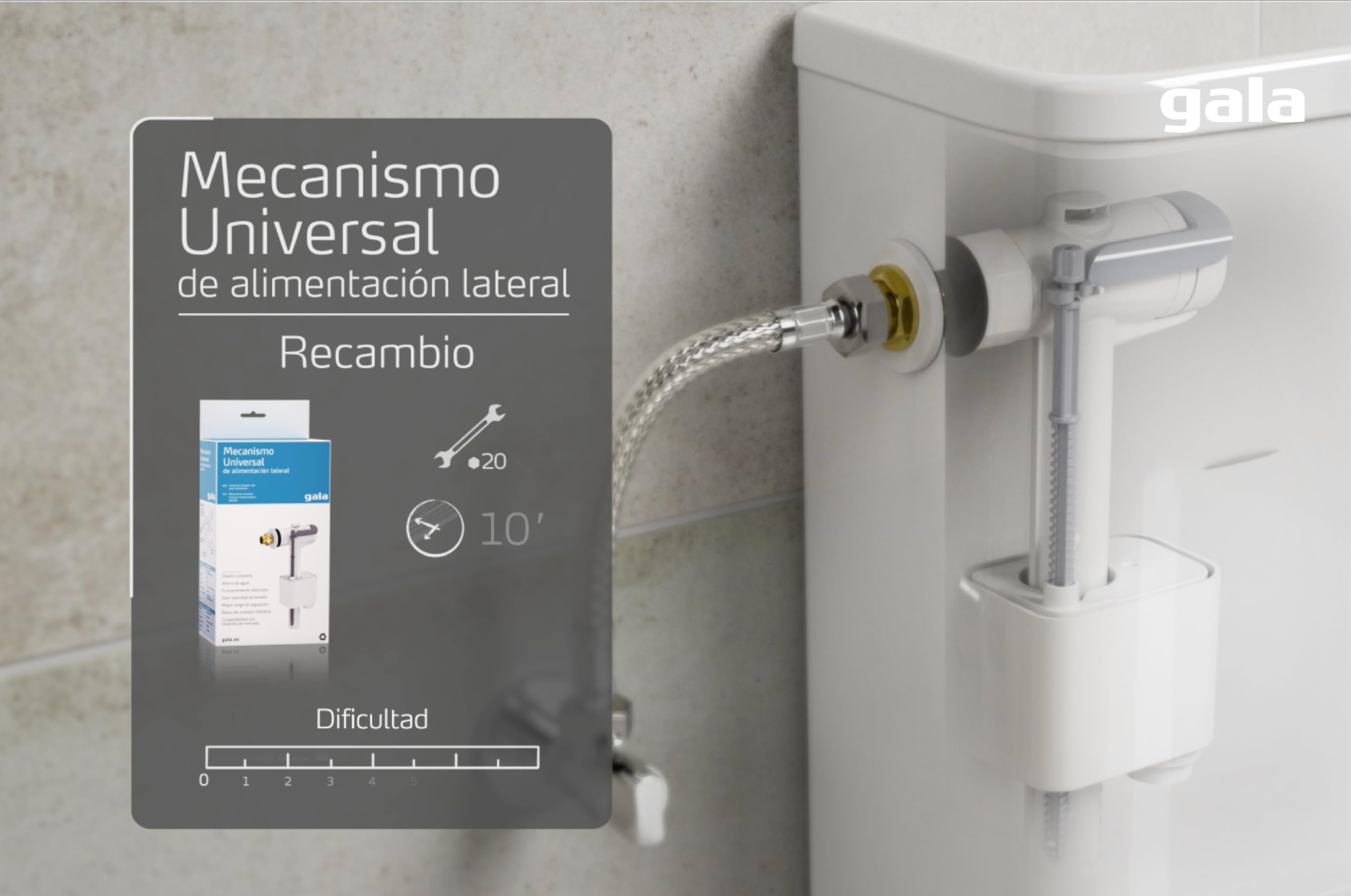 Roca G5041500 - Mecanismo Entrada Lateral A3L Recambio - Colleción De Baño - Porcelana - Mecanismos