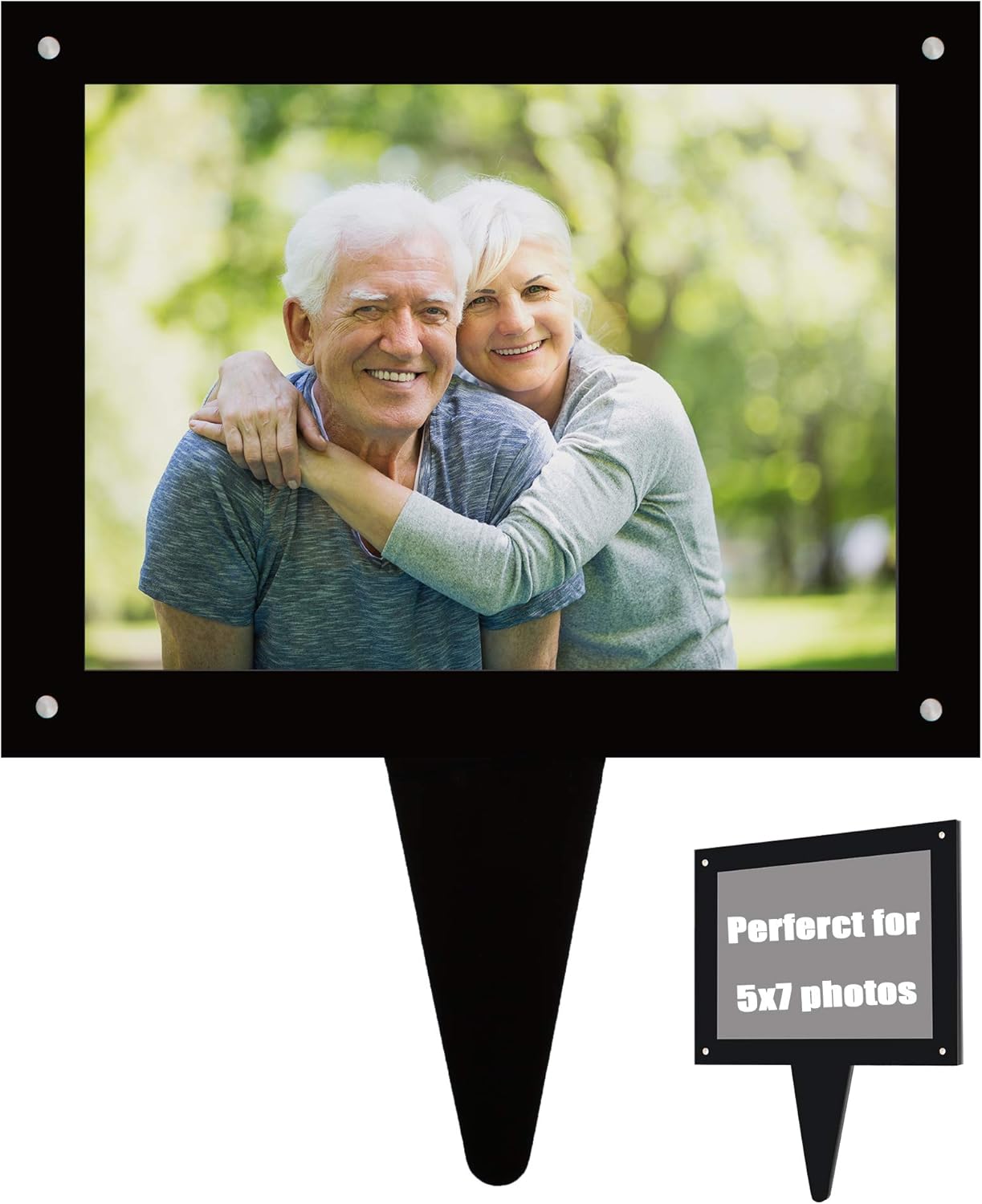 Hardinn 5×7 Waterproof Picture Frame for Grave, Grave Decorations for