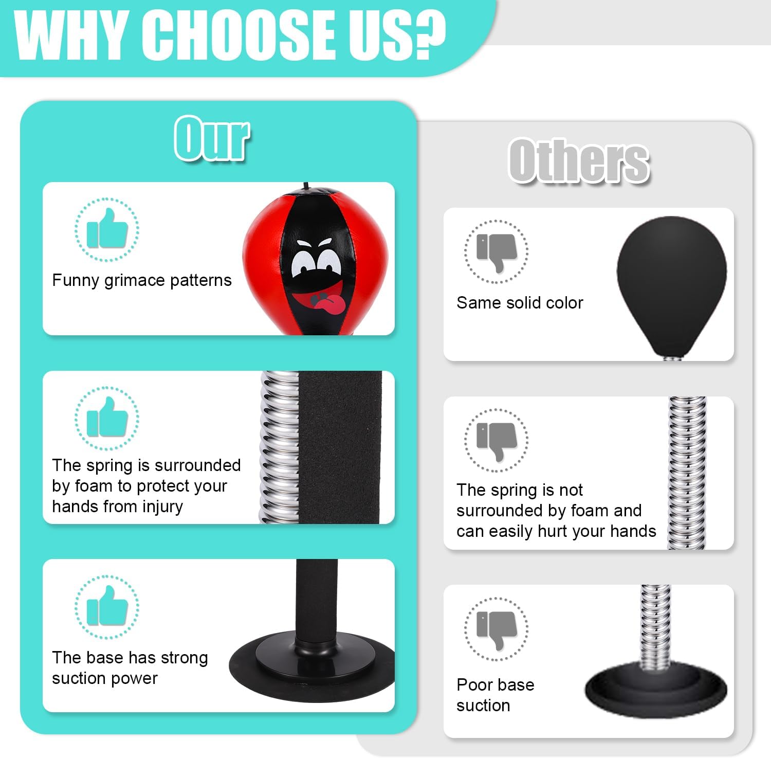Desktop Punching Bag, Desk Boxing Bag with Suction Cup Counter Top Punching Bag Rage Bag Door for Kids Adults Coworkers Friends Office (Black Red)