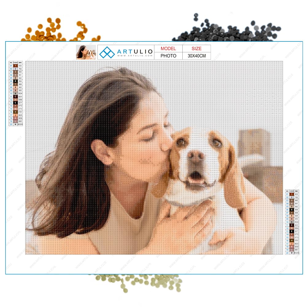 ARTULIO Diamond Painting Eigenes Foto – 80x60cm – 5D Diamant Painting Personalisiert