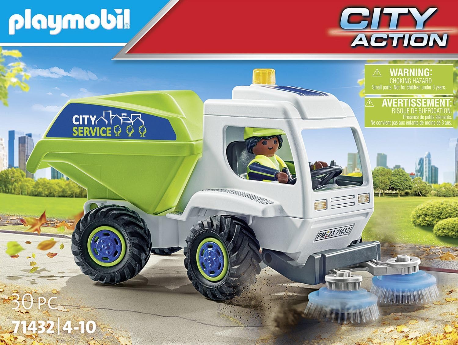 PLAYMOBIL City Action 71432 Sweeper, City Cleaning, Rotating Sweeping Brushes, Toy for Children from 4 Years