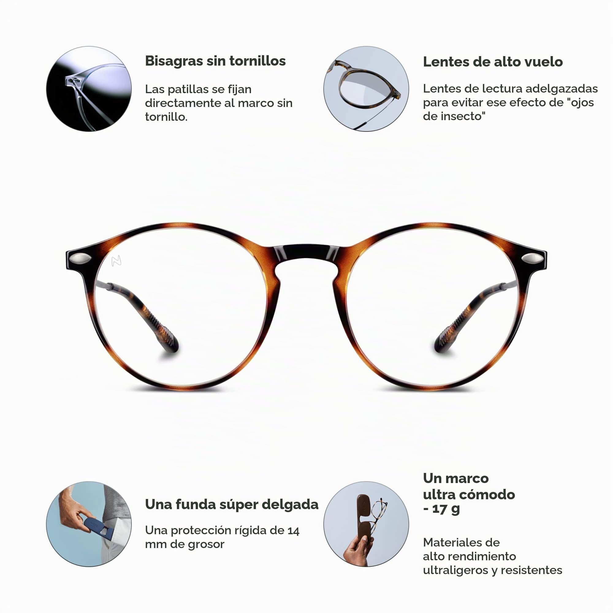 Nooz Cruz Gafas de lectura Unisex adulto (Pack de 1)