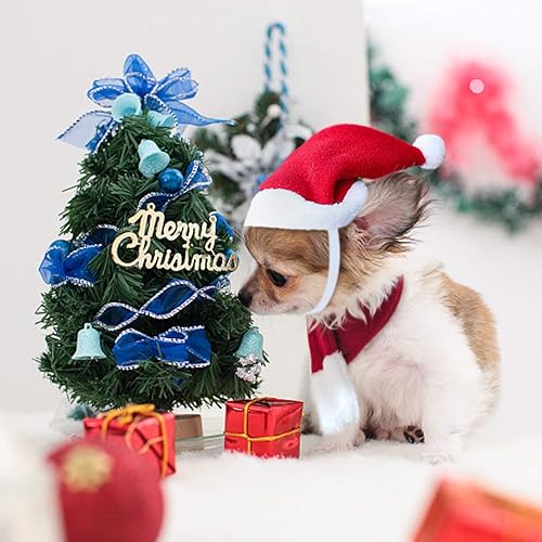 Miniatura 5 de Traje de ropa de Navidad para mascotas, accesorio ajustable de Navidad para gatos, ropa de perro y gato para Navidad, color rojo