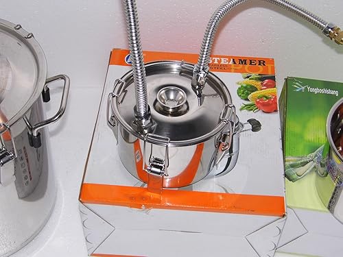 Miniatura 3 de OLizee Destilador de alcohol de agua de acero inoxidable de 5 galones Tubo de cobre 18L Still Spirits Boiler Kit de elaboración de cerveza casera