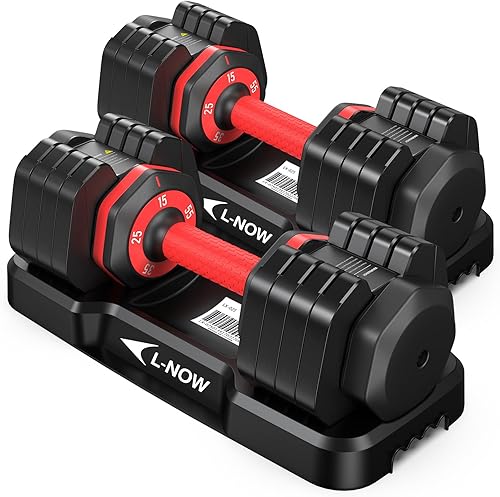 Mancuernas ajustables de 110 libras con bandeja de 15 a 55 libras, mancuernas ajustables para equipo de ejercicio en casa y gimnasio