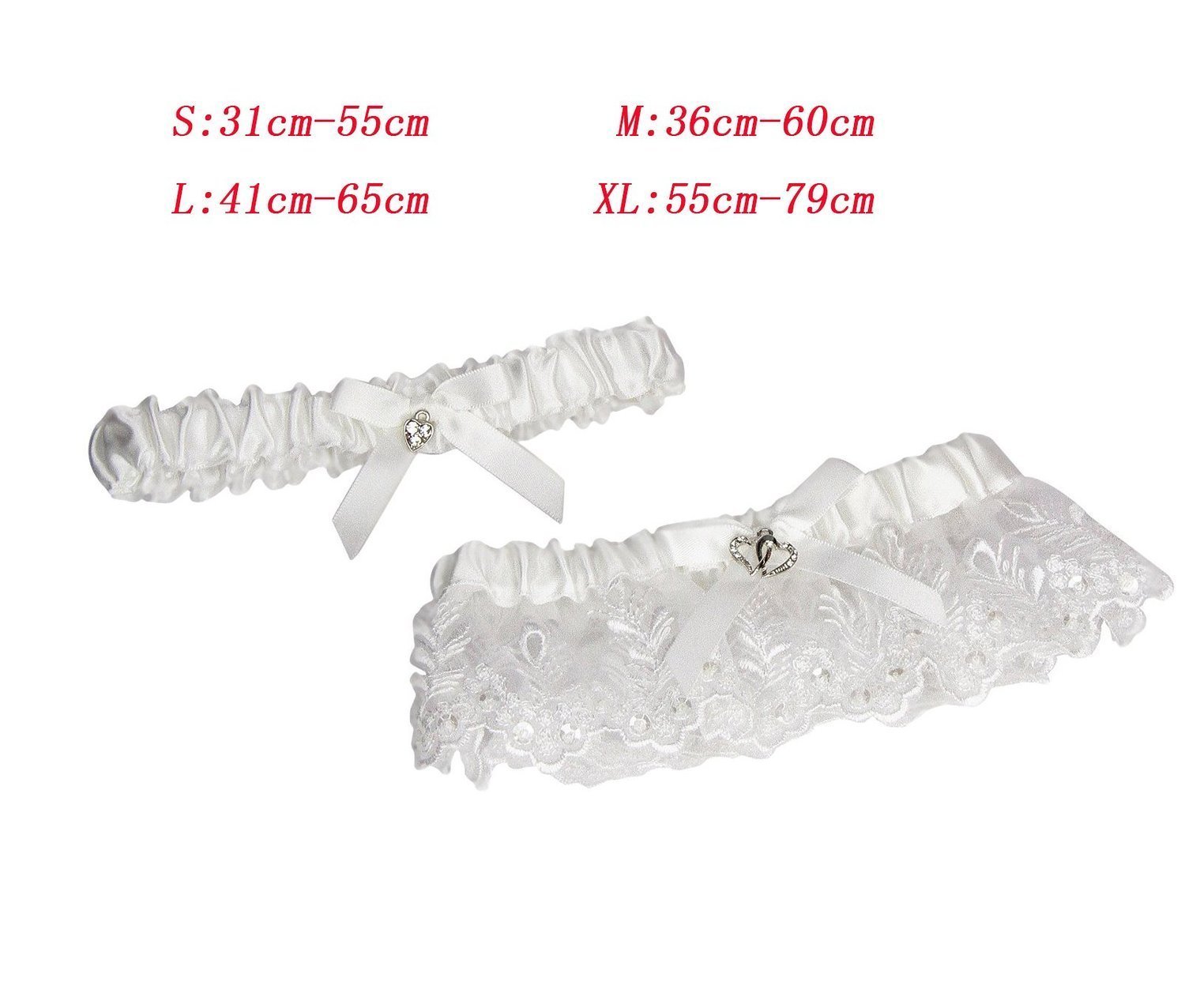 Darice VL58631 Strumpfband mit Spitzen-Herz-Akzenten, verstellbar, cremefarben